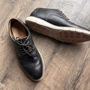 Johnston & Murphy Holden Plain Toe Leather Shoe in Black, Men size US 8M | EU 41